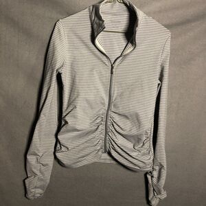 No offers calvin klein jacket small s gray white stripes workout fitted slim r1